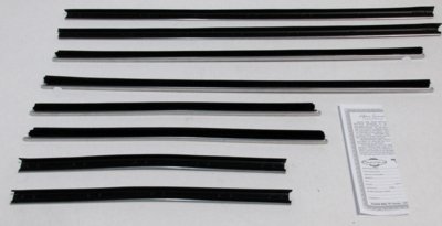 1968 Plymouth B-Body Convertible Authentic Window Felts Whiskers Kit (8pcs)