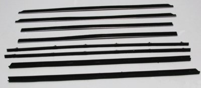 1964-65 Mopar B-Body Coupe Authentic Window Felts Whiskers Kit (8pcs)