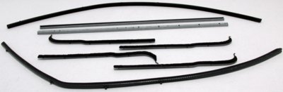 1961-66 Ford Pickup F100-F250 Black Bead Superkit Authentic Window Felts Whiskers Kit, Division B...