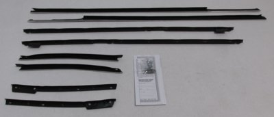 1967-68 Coupe Deville 2 Door Hardtop Window Felts Whiskers Kit (8pcs)