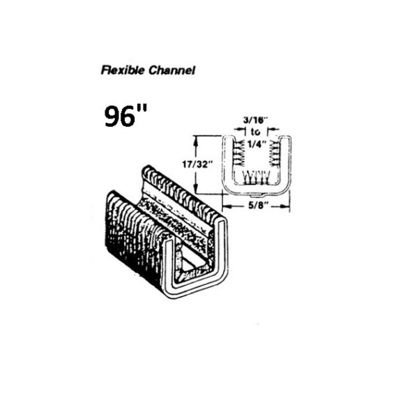 Metro Flexible Glass-Run Channel 96 in. Long, Unbeaded, Pile-lined; WC 26-96