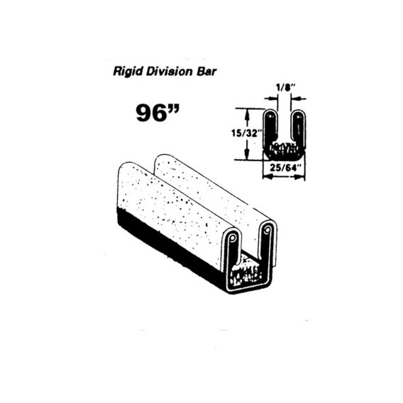 Metro Rigid division-bar run channel For Chevrolet Chevelle, Impala 1964; WC 31-96