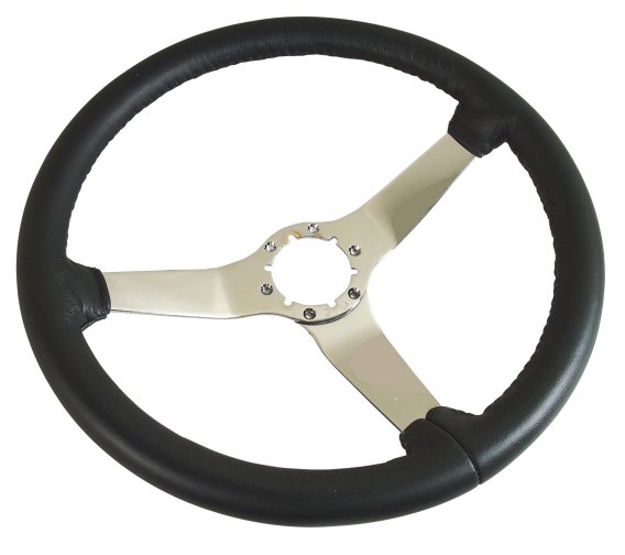 Steering Wheel Green Leather Chrome Spokes For 1979 Corvette