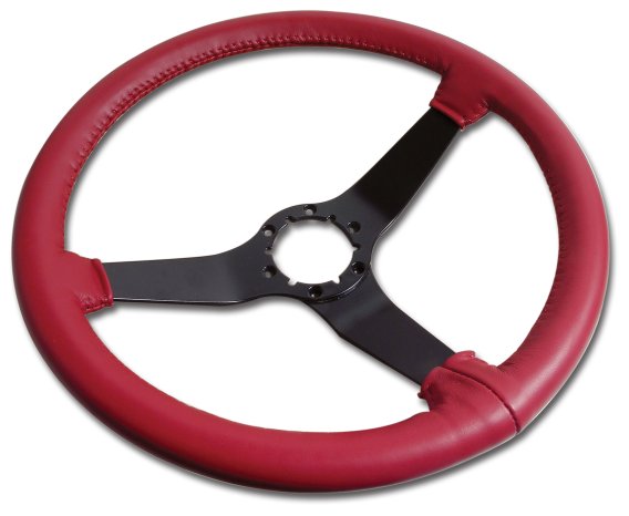 Steering Wheel Red Leather Black Spokes For 1980-1981 Corvette