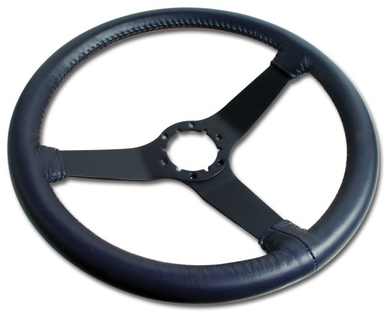 Steering Wheel Dark Blue Leather Black Spokes For 1980-1981 Corvette