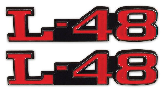 C3 1973-1979 Corvette L-48 Hood Emblems Pair