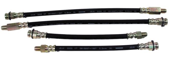 1963-1982 Corvette C2 C3 Brake Lines Rubber 4 Piece Set (Import)