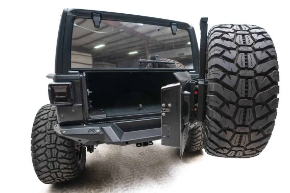 Fab Fours JL18-Y1851T-1 Off The Door Tire Carrier For 18-20 Jeep Wrangler (JL)