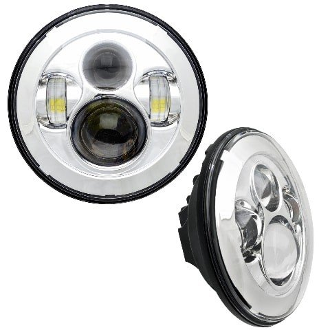 7" High Powered LED Headlights - NO HALO - Chrome Bezel Oracle