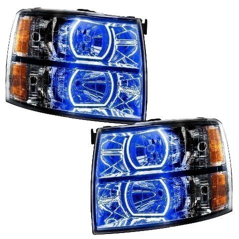 For 2007-2013 Silverado PLASMA Headlights - Black - Square Style Oracle