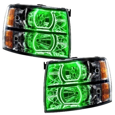 For 2007-2013 Silverado PLASMA Headlights - Black - Square Style Oracle