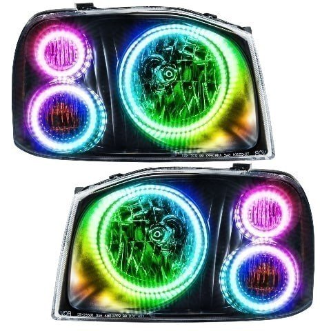 For 2001-2004 Nissan Frontier SMD Headlights - Triple Halo Oracle