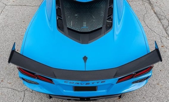 2020-2025 Corvette C8 Visible Carbon Fiber High Wing Spoiler by AGM