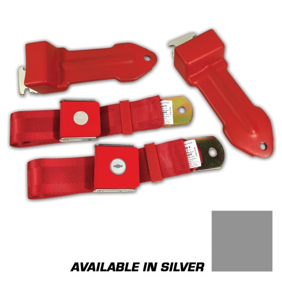 Seat Belts- Lift Latch - Silver For 1965-1966 Corvette