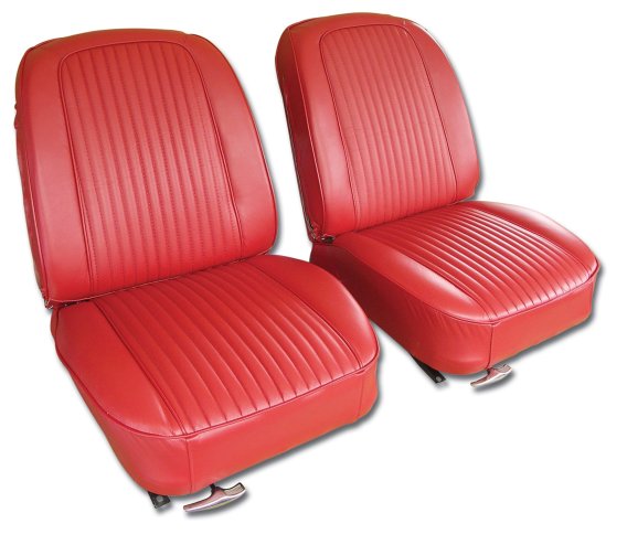 Leather Seat Covers- Red For 1963 Corvette