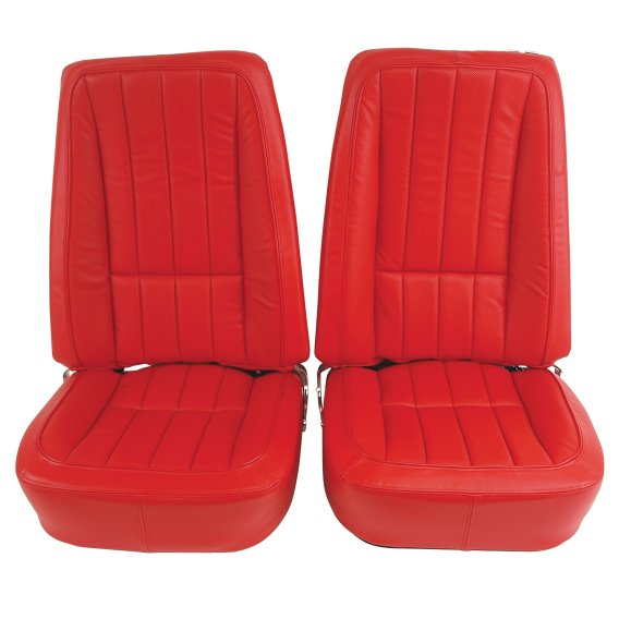 Leather Seat Covers- Red For 1968 Corvette