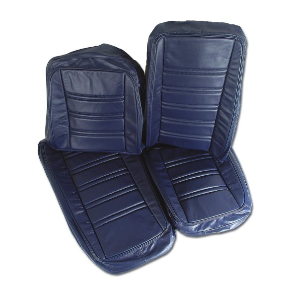 Leather Seat Covers Dark Blue 100%-Leather For 1977 Corvette