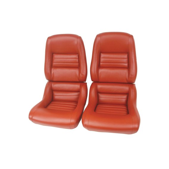 Leather Seat Covers Cinnabar Leather/Vinyl Original 2" Bolster For 81 Corvette