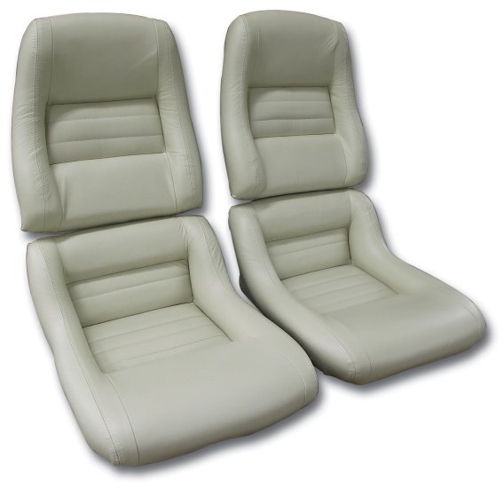 Mounted Leather Seat Covers Doeskin 100%-Leather 2" Bolster For 79-80 Corvette