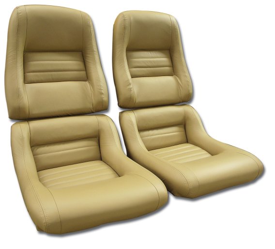 Leather Seat Covers Camel 100%-Leather 2" Bolster For 1981-1982 Corvette