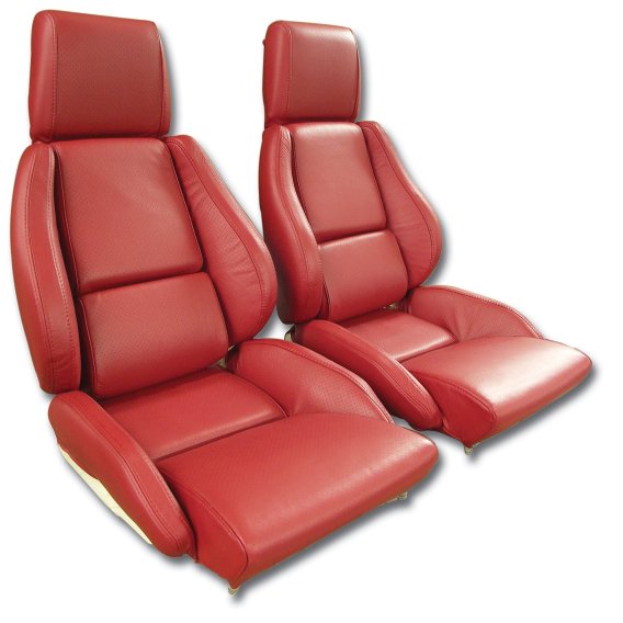 Leather Seat Covers- Red Standard For 1986-1988 Corvette