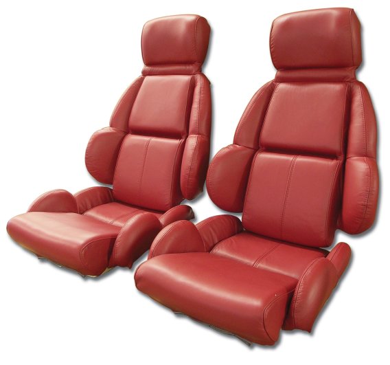 Leather Seat Covers- Red Standard For 1989-1992 Corvette