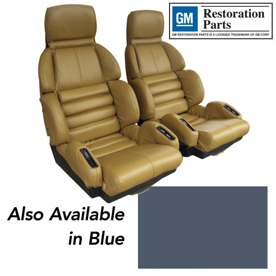 Leather Seat Covers- Blue Sport For 1990 Corvette