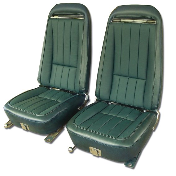 Leather-Like Vinyl Seat Covers- Green For 1971 Corvette