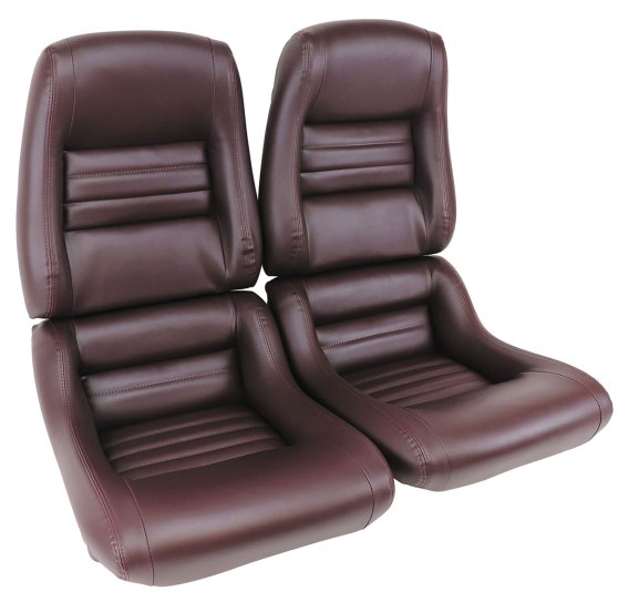 Leather-Like Vinyl Seat Covers Claret 2" Bolster For 1980 Corvette