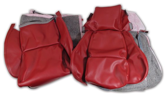 Leather-Like Vinyl Seat Covers Red Standard For 1984-1985 Corvette