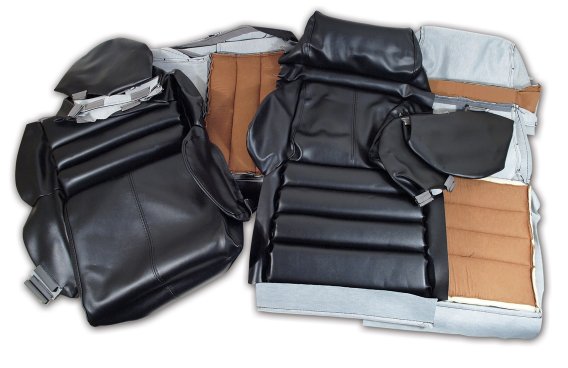 Leather-Like Vinyl Seat Covers Black Sport For 1991-1992 Corvette