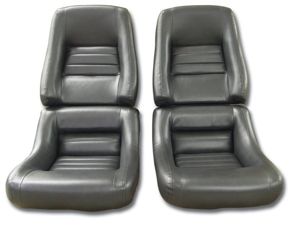 Mounted Leather-Like Vinyl Seat Covers Charcoal 4" Bolster For 82 Corvette