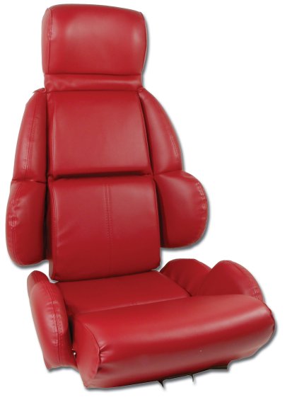 Mounted "Leather-Like" Vinyl Seat Covers Red Stn For 1989-1992 Corvette