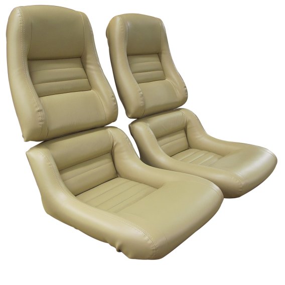 422550 Mounted Leather Seat Covers Doeskin Lthr/Vnyl Original 4" Bolstr For 79-80 Corvette