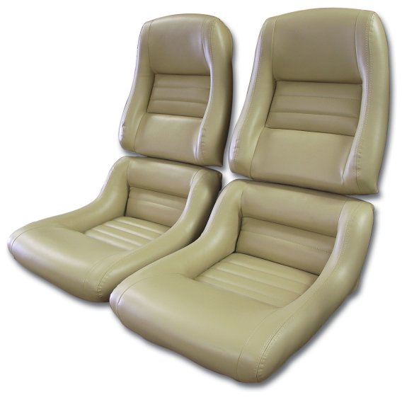 422750 Mounted Leather-Like Vinyl Seat Covers Doeskin 4" Bols For 79-80 Corvette