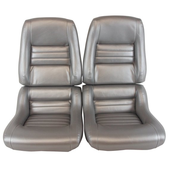 Mounted Leather-Like Vinyl Seat Covers Silver Pace 2" Bolster For 78 Corvette