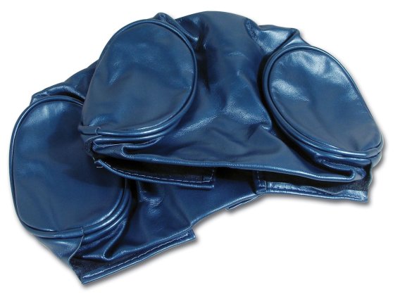 Headrest Covers- Bright Blue Leather For 1966 Corvette