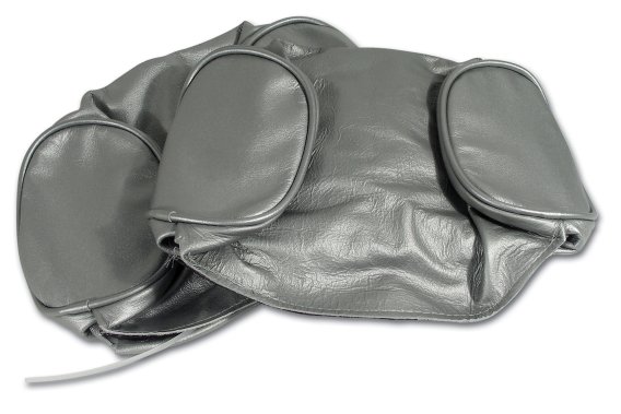 Headrest Covers- Silver Leather For 1966 Corvette