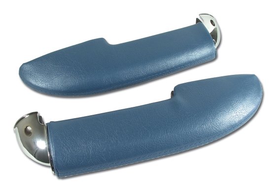 Armrest Assemblies W/Chrome Ends W/Chrome End Blue For 1961 Corvette