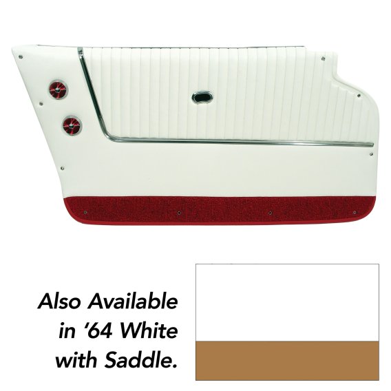 Door Panels White W/Saddle Carpet Coupe W/Trim For 1964 Corvette