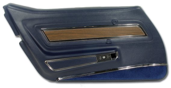 Door Panel- Dark Blue Deluxe LH For 1973-1975 Corvette