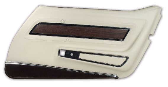 Door Panel White W/Dark Brown Carpet Deluxe RH For 1976 Corvette