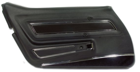 Door Panel- Black Deluxe LH For 1977 Corvette