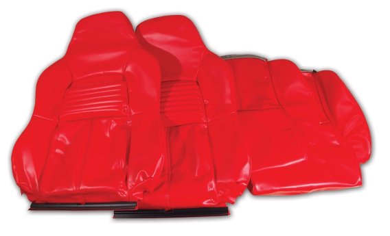 Leather-Like Vinyl Seat Covers Red Standard For 1994-1996 Corvette