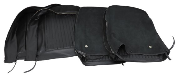 Driver Leather Seat Covers- Black For 1964 Corvette