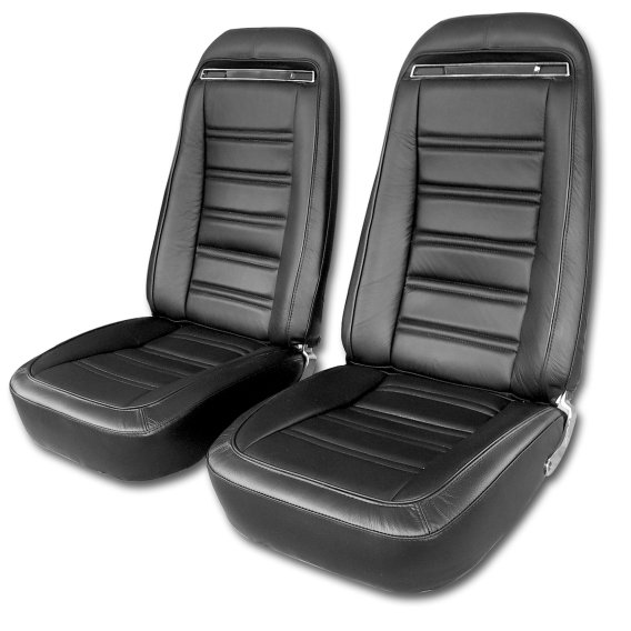 Driver Leather Seat Covers Black 100%-Leather For 1972-1974 Corvette