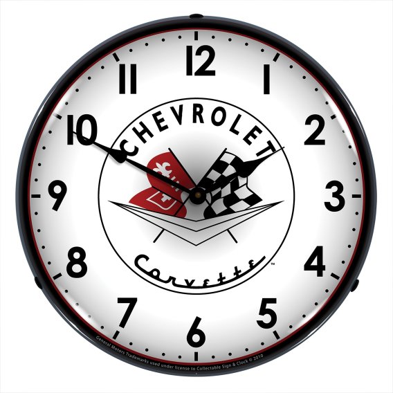 LED Clock W/1956-57 Logo For 1956-1957 Corvette