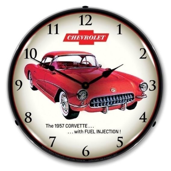 LED Clock- Fuel Injection For 1957 Corvette