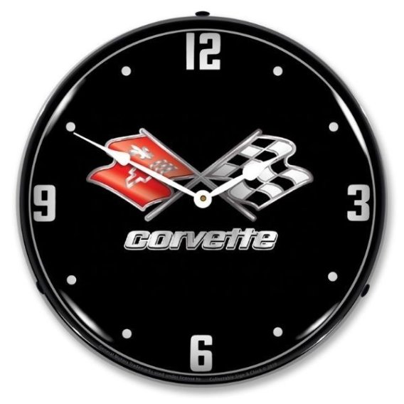 LED Clock- C3 Black Tie For 1968-1982 Corvette