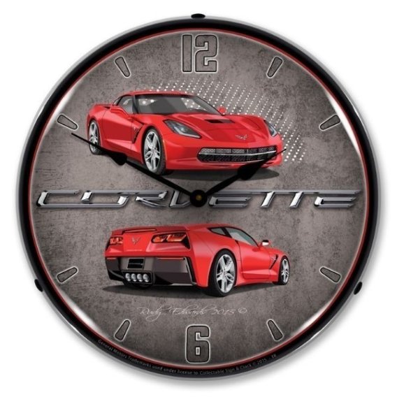 LED Clock- C7 Torch Red For 2014-2019 Corvette